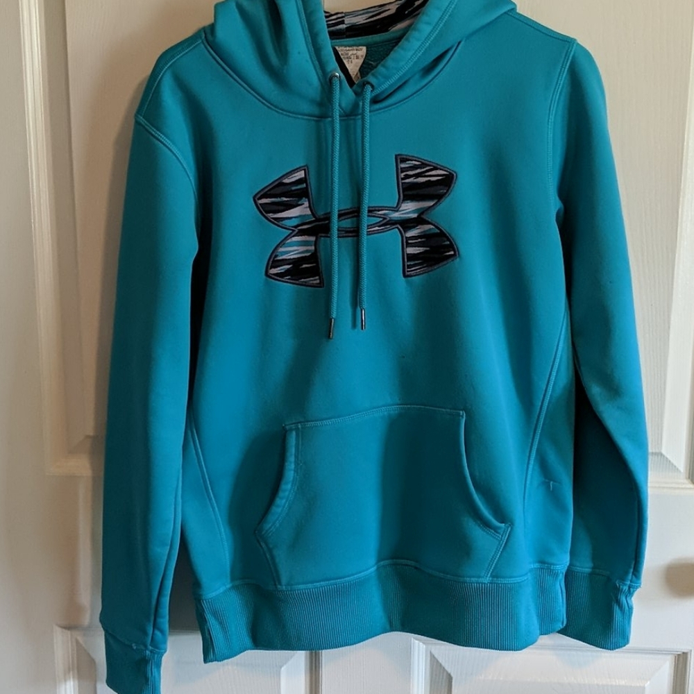 Teal and black under armour hoodie